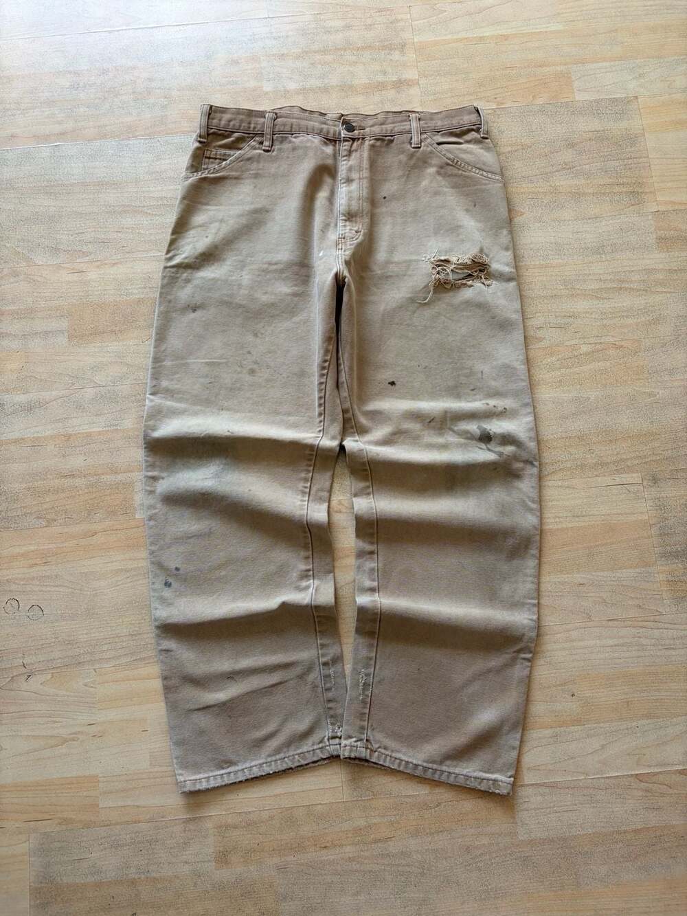 Dickies Canvas Carpenter Pants Size 36x30 Brown Distressed